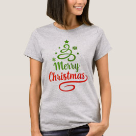 Freefit Merry Christmas Tee | Women’s Holiday Cot  T-shirt