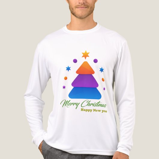 Freefit Merry Christmas Tree Bella+Canvas Tri-Blen Tri-Blend Shirt (Voorkant volledig)