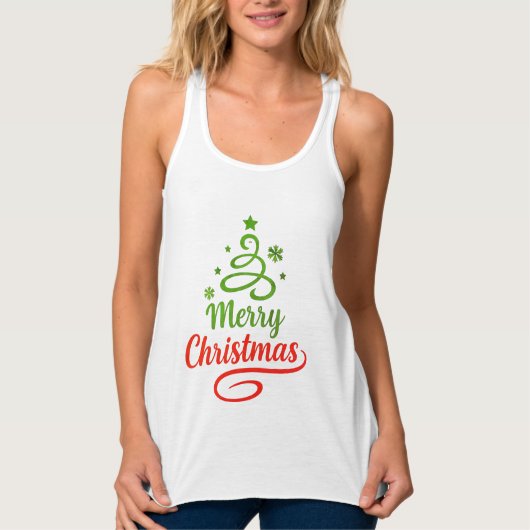 Freefit Vrolijk Kerstmis Tanktop | Dames Bella+Can (Voorkant)