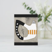 Freeform - Oranje zwart-wit Briefkaart (Staand voorkant)