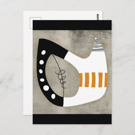 Freeform - Oranje zwart-wit Briefkaart (Voorkant / Achterkant)