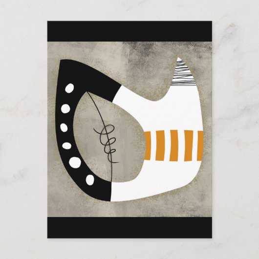 Freeform - Oranje zwart-wit Briefkaart (Voorkant)