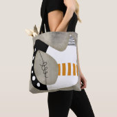 Freeform - Oranje zwart-witte Canvas tas (Dichtbij)