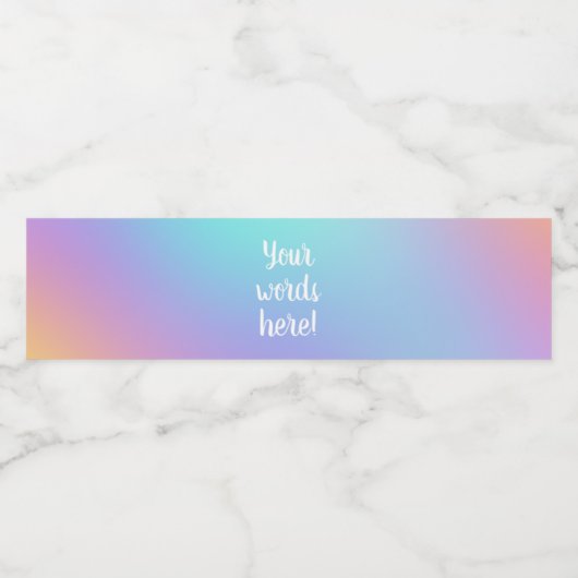 Freeform pasta gradiënt waterfleslabels waterfles etiket (Enkel label)