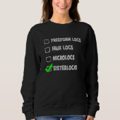 Freeform Sisterlock Microlocs Faux Locs Checklist Trui (Voorkant)