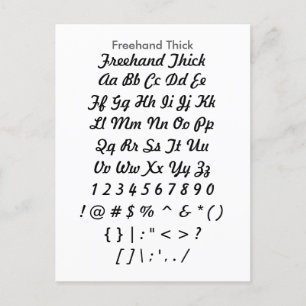 Freehand-dik - voorbeeldvel Zazzle-lettertype Briefkaart