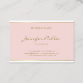 Freehand Gold Script Name Blush Pink Modern Visitekaartje (Voorkant)