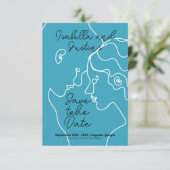 Freehand linear drawing of a couple in love save the date (Staand voorkant)