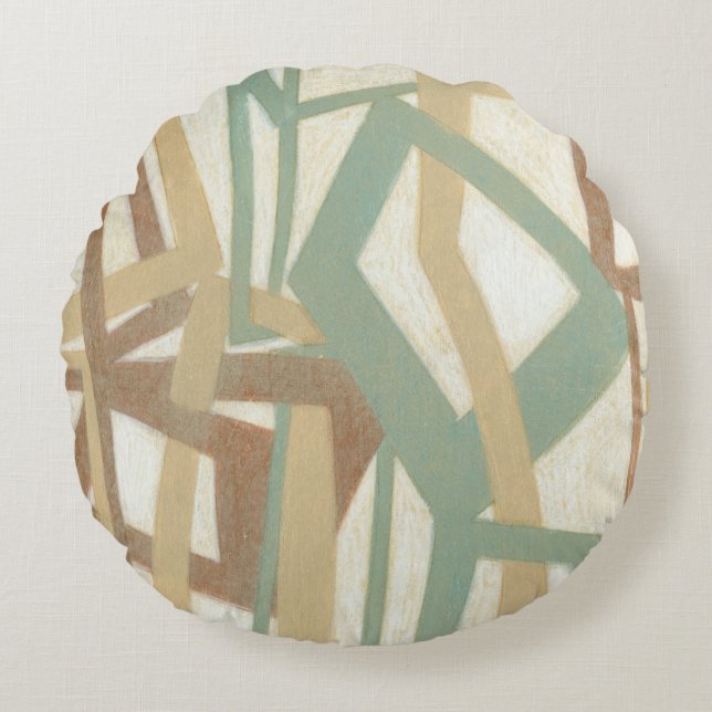 Freehand schilderen door Norman Wyatt Rond Kussen (Voorkant)