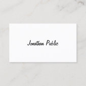 Freehand Script Design Smart Chic Trendy Plain Visitekaartje (Voorkant)