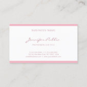 Freehand Script Elegant Pink Plain Luxe Visitekaartje (Achterkant)