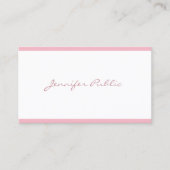 Freehand Script Elegant Pink Plain Luxe Visitekaartje (Voorkant)