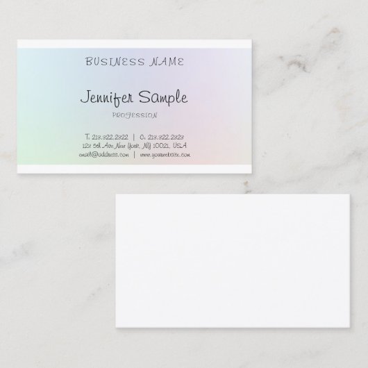 Freehand Script Elegant Professional Modern Plain Visitekaartje (Voorkant / Achterkant)