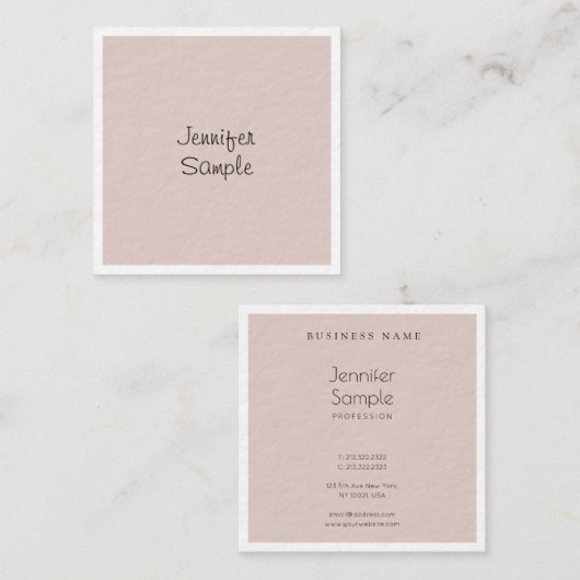 Freehand Script Graceful Design Luxe Vierkante Visitekaartje (Voorkant / Achterkant)