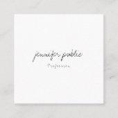 FreeHand Script Moderne minimalistische Sjabloon M Vierkante Visitekaartje (Voorkant)