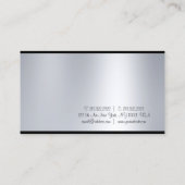 Freehand Script Silver-look Modern Minimale plaat Visitekaartje (Achterkant)