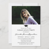 Freehand Script voor/achter foto-Afstuderen Invita Kaart (Achterkant)