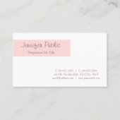 Freehand stijlvol, schoon ontwerp, zwart roze vlak visitekaartje (Voorkant)