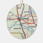 Freehold NJ-kaart Keramisch Ornament (Links)