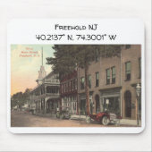 Freehold NJ Map Coordinate 1909  stijl Muismat (Voorkant)