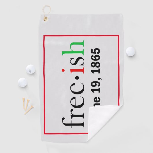 Freeish Juneteenth Golf Towel Golfhanddoek (Insitu)