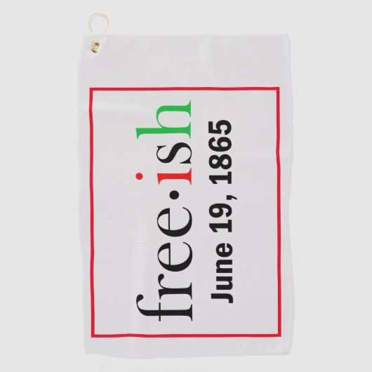 Freeish Juneteenth Golf Towel Golfhanddoek (Voorkant)