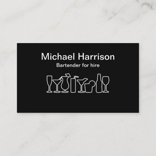 Freelance Bartender Mixologist Services Visitekaartje (Achterkant)