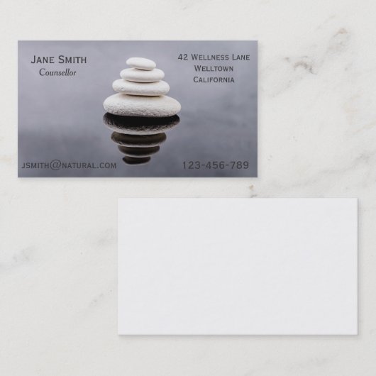 Freelance Counselor Therapeut Zenstenen Visitekaartje (Voorkant / Achterkant)