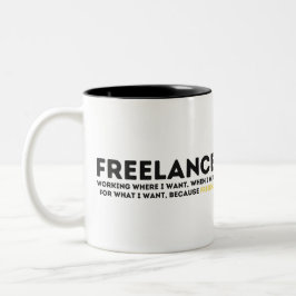 Freelance definitie tweekleurige koffiemok