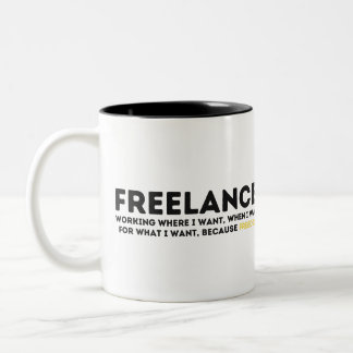 Freelance definitie tweekleurige koffiemok