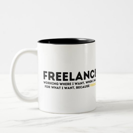 Freelance definitie tweekleurige koffiemok (Links)