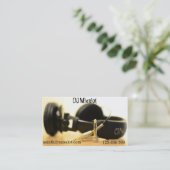 Freelance DJ Disk Jockey hoofdtelefoon funky grung Visitekaartje (Staand voorkant)