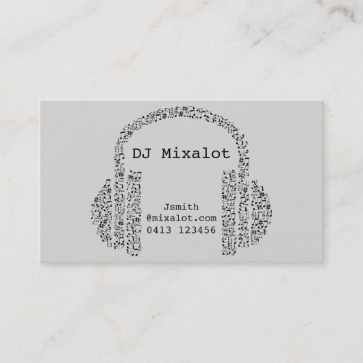 Freelance DJ Disk Jockey party-muziek Visitekaartje (Voorkant)