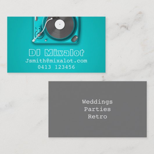 Freelance DJ Disk Jockey party retro muziek Visitekaartje (Voorkant / Achterkant)