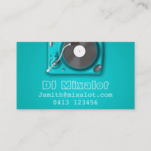 Freelance DJ Disk Jockey party retro muziek Visitekaartje (Voorkant)