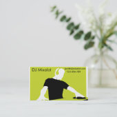 Freelance DJ-schijf Jockey stijlvolle lime groene  Visitekaartje (Staand voorkant)