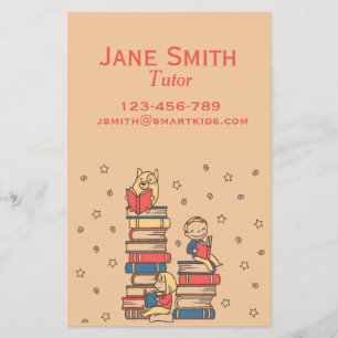 Freelance docent of leraar lezen voor kinderen flyer