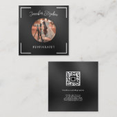 Freelance fotograaf Aangepaste foto QR-code zwart Vierkante Visitekaartje (Voorkant / Achterkant)