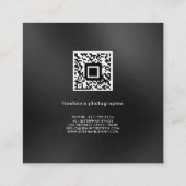 Freelance fotograaf Aangepaste foto QR-code zwart Vierkante Visitekaartje (Achterkant)