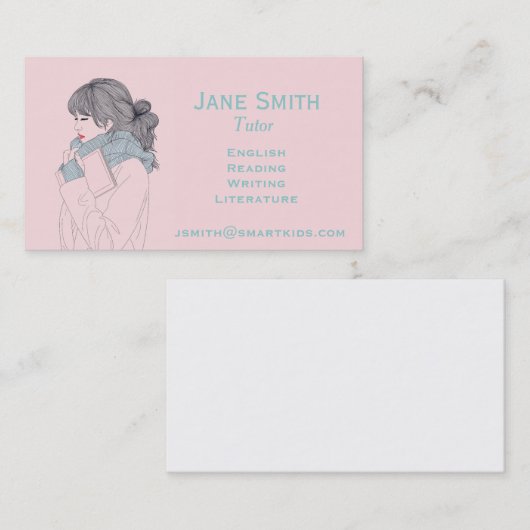 Freelance leraar Engelse literatuur Visitekaartje (Voorkant / Achterkant)