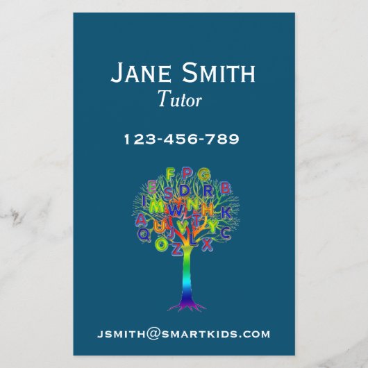 Freelance leraar of leraar voor elk onderwerp flyer (Voorkant)