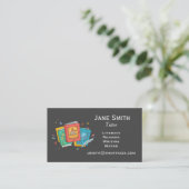 Freelance literatuurleraar- en lerarenboeken visitekaartje (Staand voorkant)