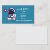 Freelance literatuurleraar of docentenastronaut visitekaartje (Voorkant / Achterkant)