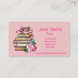 Freelance literatuurleraar of roze lerarenboeken visitekaartje