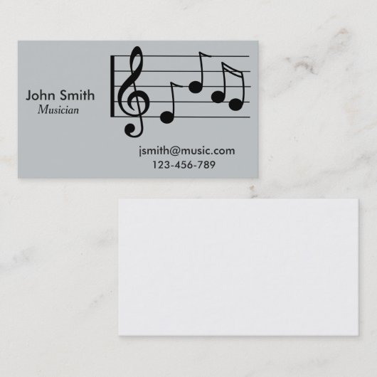 Freelance musicus, sessiemuzikant muziekleraar visitekaartje (Voorkant / Achterkant)