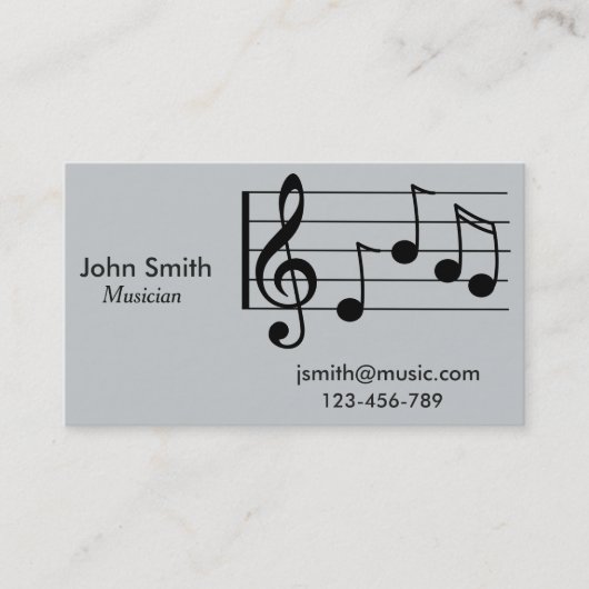 Freelance musicus, sessiemuzikant muziekleraar visitekaartje (Voorkant)