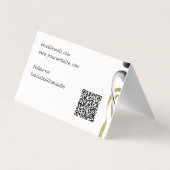 Freelance ontwerp Abstracte QR-code Gold Black Visitekaartje (Achterkant)