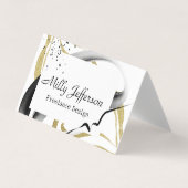 Freelance ontwerp Abstracte QR-code Gold Black Visitekaartje (Voorkant)