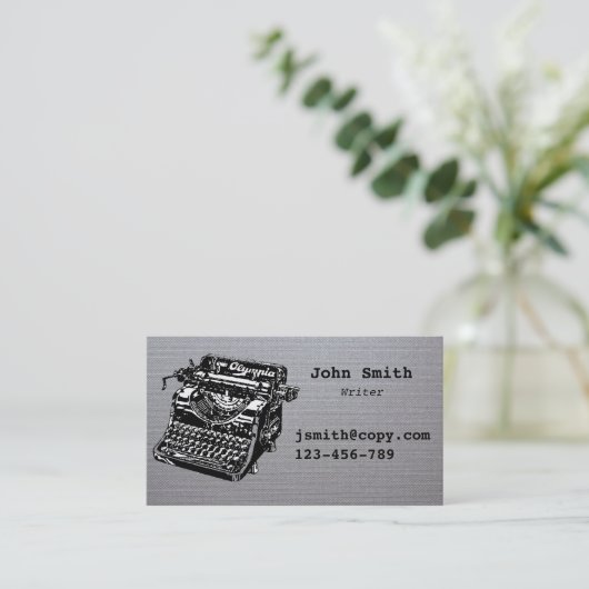 Freelance schrijfmachine ontwerp stijlvol visitekaartje (Staand voorkant)