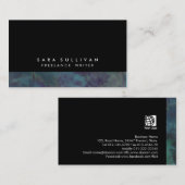 Freelance Schrijver Bold Abstract Donker Blauwgroe Visitekaartje (Voorkant / Achterkant)